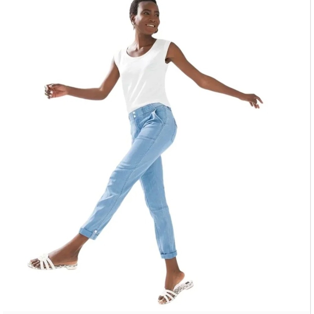 White House Black Market Womens The Pret-A-Peti Pant Jean Size 2 Blue Denim